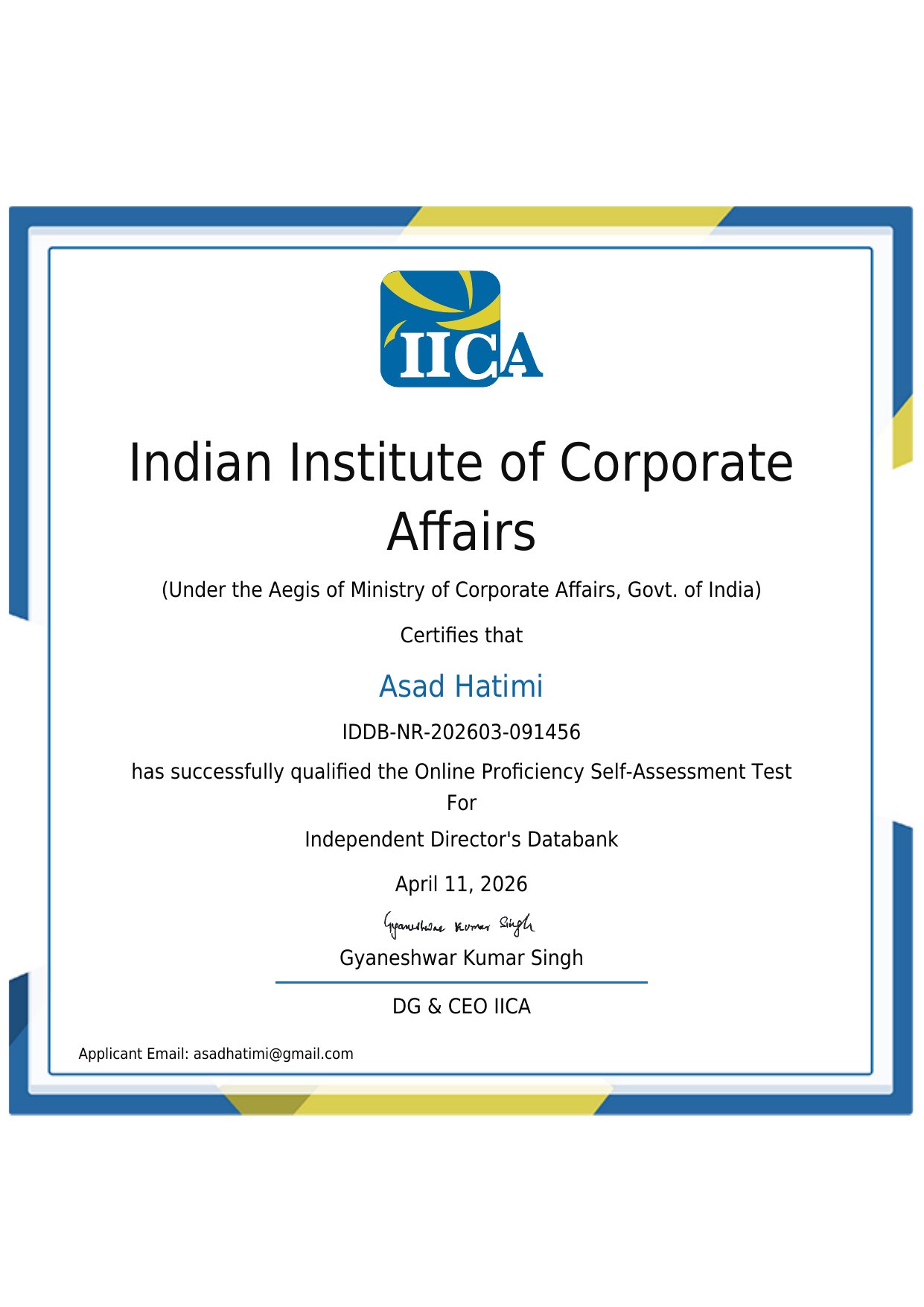 IICA Independent Director Databank
