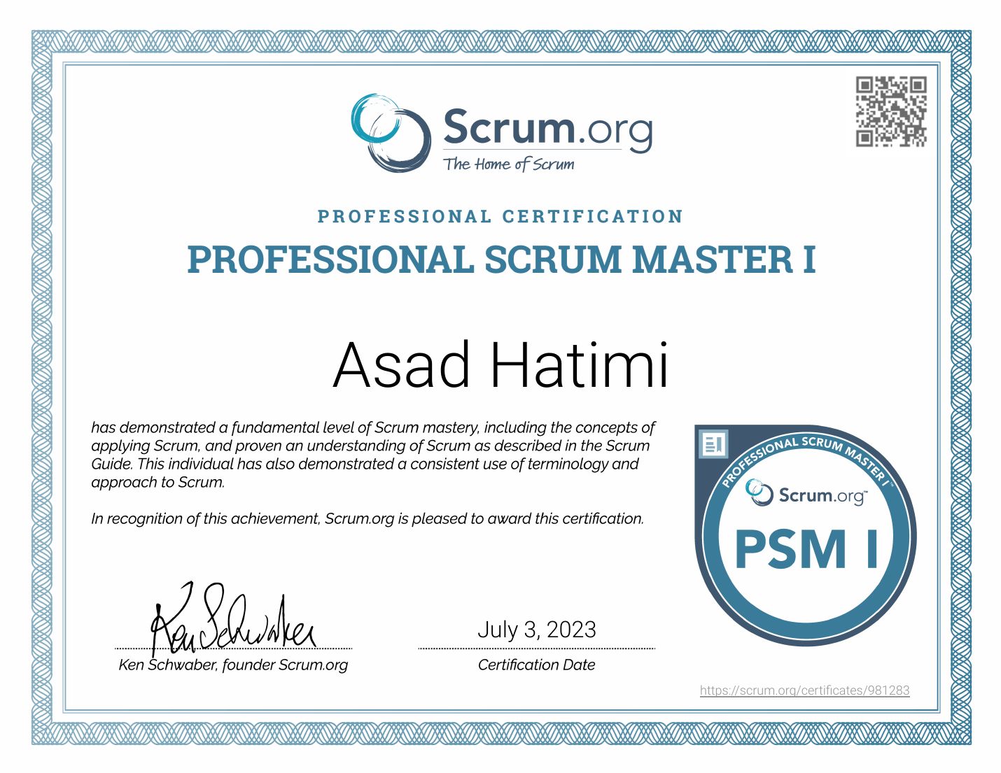 Professional Scrum Master I